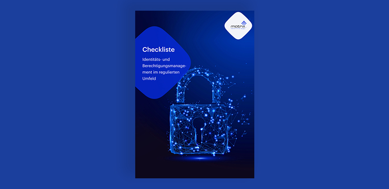 Das Cover der Checkliste Identitäts- und Berechtigungsmanagement zeigt ein abstraktes Schloss