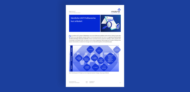 Erste Seite des Factsheets VAIT-Prüfbereiche kompakt erklärt