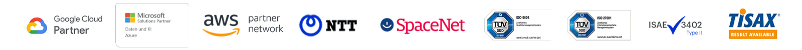 Partner & Zertifizierungen_microsoft_aws_google_iso27001_isae3402_tisax